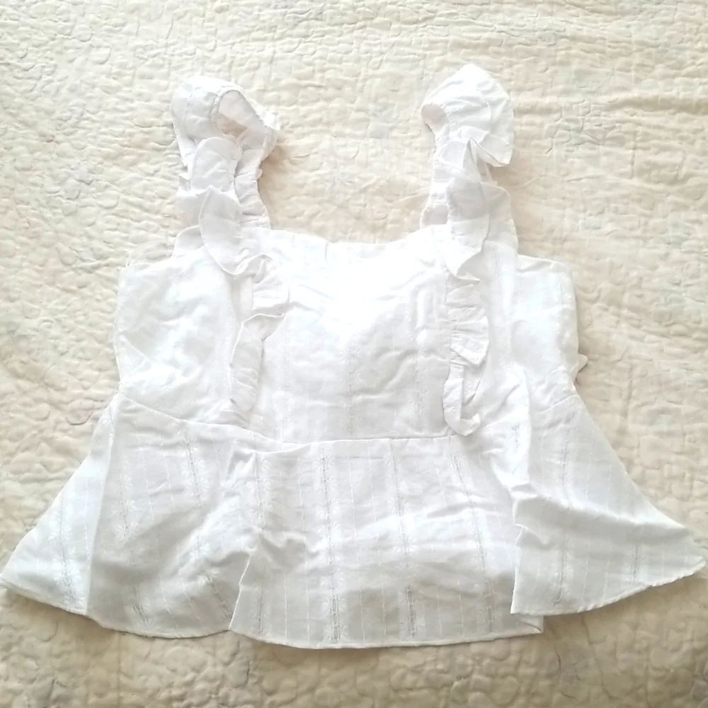 DONATED LC Lauren Conrad Ruffle Peplum Tank NWT DONATING 3/19 - Picture 3 of 6